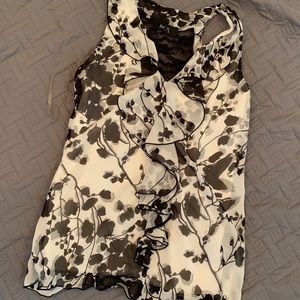 Black and White Floral Blouse